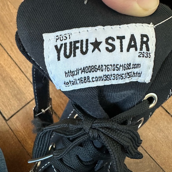 Trendy Black and White Wedge Sneakers - Picture 5 of 5